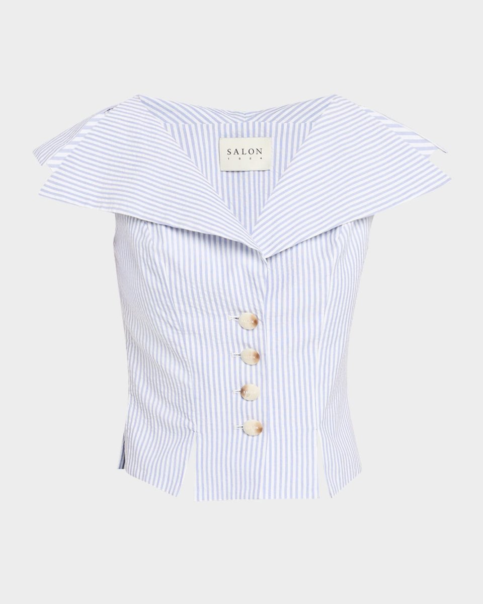 Jacopo Seersucker Sailor Top